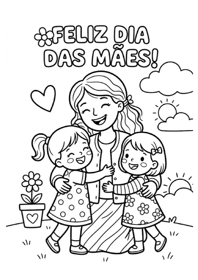 Desenhos de Dia das Maes Para Colorir para imprimir e colorir - imagem 8